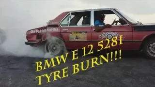 BMW E12 520i Tyre burn wheel spin like crazy!!