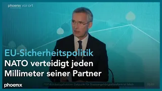 Pressekonferenz von Jens Stoltenberg zum Treffen der NATO-Außenminister:innen am 29.11.22