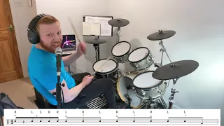 Triplet Drum Fill With Six Stroke Roll and Bass Drum - Grade 3/4 Level