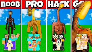 Minecraft Battle FAMILY HEAD LIGHT SCP HOUSE BUILD CHALLENGE NOOB vs PRO vs HACKER vs GOD Animation