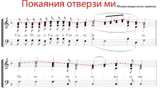 ПОКАЯНИЯ ОТВЕРЗИ МИ, Монастырского напева -  Сопрановая партия