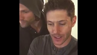 Jensen Ackles and Jared Padalecki in a club's bathroom having "a bad idea"