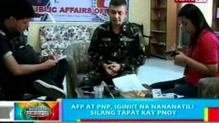 BP: AFP at PNP, iginiit na nananatili   silang tapat kay PNoy