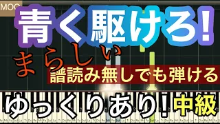 【青く駆けろ!】まらしぃ/ピアノ 中級 ゆっくりあり