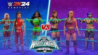 Damage Control vs Bianca Belair Naomi & Jade Cargill 6 Women Tag Match #wwe2k24 Gameplay