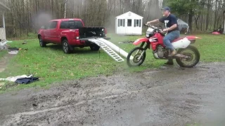 Loading a motorcycle on a truck