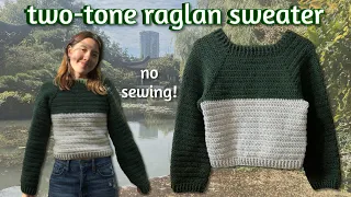 Easy Crochet Raglan Sweater Tutorial | No-Sew Crochet Sweater