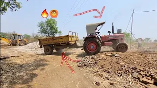 Mahindra 575 di Tractor pulling heavy loaded trolley 🙆 | Tractor | Loaded Tractor