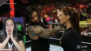 WWE Raw 3/21/16 Roman Reigns Sshh Stephanie McMahon