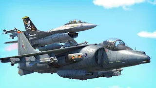 Harrier GR.7 with F-16 Escorts (War Thunder)