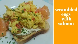 scrambled eggs - with tomato and salmon