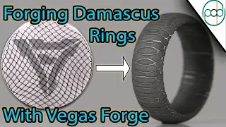 Forging Twist Damascus Steel and Making a Spirograph Ring with Vegas Forge