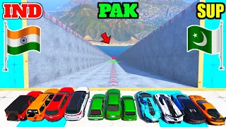 GTA 5 INDIA VS PAKISTAN VS SUPER CARS RIVER CROSSING CHALLENGE - Gta 5 Gameplay