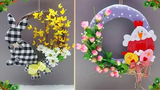 Easy 2 Easter Wreath making idea with simple materials | DIY Easy Easter craft idea🐰16