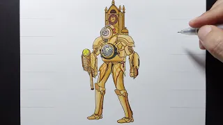 How to draw Titan Clock Man Skibidi Toilet Multiverse