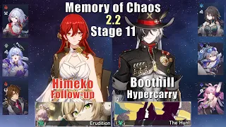E0 Himeko Follow-up & E0 Boothill Hyper | Memory of Chaos 11  2.2 | 3 Stars | Honkai: Star Rail
