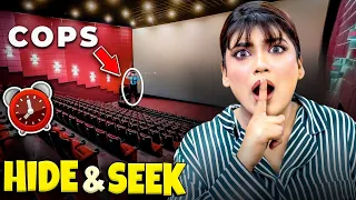 I Hid In A Mall Movie Theatre Secretly Challenge | *Police Agyi *😭 | Mahjabeen Ali