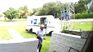 Ring video shows mail truck driving over front lawn in northeast Miami-Dade