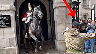 HORSE SAFETLY! King's Horse SWIFTLY Taken Inside As Chanting People Return in Large Groups