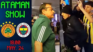 Ergin Ataman under attack of Fenerbahce Fans | Panathinaikos - Fenerbahce | Euroleague 2023-24