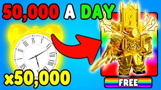 How to get 50,000 CLOCKS a Day (Toilet Tower Defense)