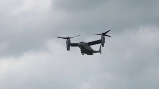 V-22 Osprey landing in a small town in Denmark "Jetblast"