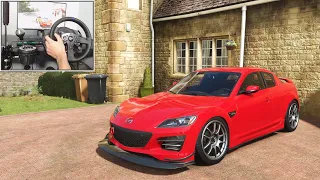 630HP Mazda RX8 Drifting | Forza Horizon 4 Steering Wheel + Shifter Gameplay