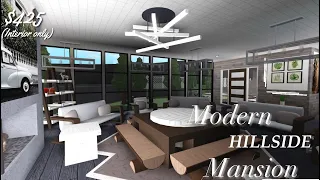 Modern Hillside Mansion (part 2 interior) | Bloxburg | Speedbuild