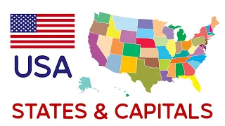 50 States and Capitals in the United States | USA States Map #english #englishvocabulary #states