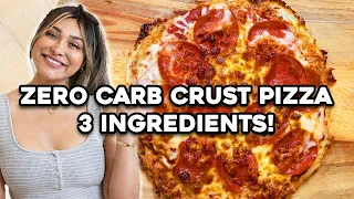 15 Min Airfryer Zero Carb Crust Pizza Made with 3 Ingredients I What I Eat For Weight Loss