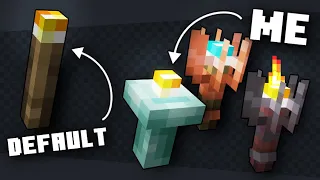 I added custom torches to Minecraft | "Barely Default" resource pack