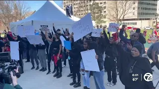 Protestors march in Lansing, demanding justice is Lyoya death