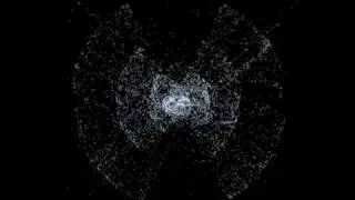 Gravitation simulation, Barnes-Hut algorithm with 10,000 particles