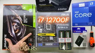 intel Core i7 12700F ASUS PRIME H610M-K D4 GIGABYTE GTX1660Ti Gaming PC Build