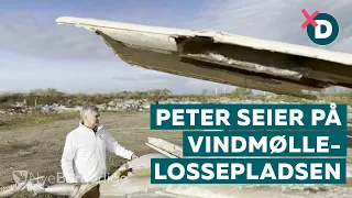 Peter Seier besøger et deponi for vindmøllevinger.