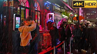 💋 Rain Can't Stop London Romance ❤ A Night Walk in London Rain [4K HDR]