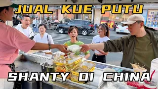 JUAL KUE PUTU PAKAI FOOD TRUCK DI CHINA,OMG MEREKA SANGAT SUKA MAKANAN KHAS INDONESIA