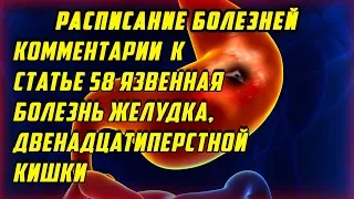 Комментарии к статье 58 ЯЗВЕННАЯ болезнь желудка, двенадцатиперстной кишки [РАСПИСАНИЕ БОЛЕЗНЕЙ]