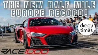 NEW HALF MILE EUROPE RECORD! 2250 HP Audi R8 V10 Performance Twin Turbo from 0-380 km/h
