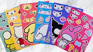 [ToyASMR] Decorate with Sticker Book HelloKitty, Kuromi, Melody, Pompompurin 🎀✨ #sanrio #paperdiy