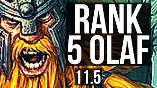 OLAF vs URGOT (TOP) | Rank 5 Olaf, 6 solo kills, Godlike, 9/2/2 | EUW Challenger | v11.5