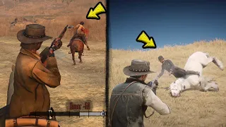 Red Dead Redemption 2 vs Red Dead Redemption 1 → Shooting Enemy of The Horse Ragdoll Comparison