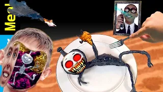 Thomas exe Alien & Man in Black for Dinner | eating Sounds [fictional video] | Monster Meal ASMR