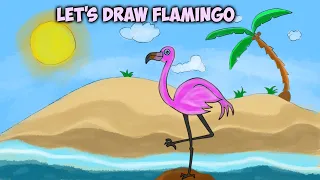 How to draw Flamingo | Giggle n Giggles | GNGGS