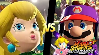 Mario Strikers Battle League Team Peach vs Team Mario in Jungle Retreat