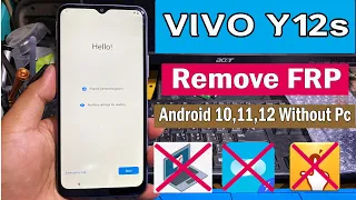 VIVO Y12s Frp Bypass Android 11 Without Pc Done100%