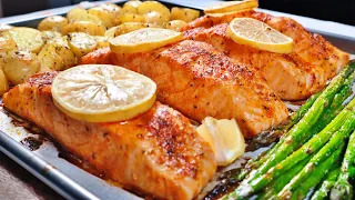 ONE PAN SALMON AND VEGETABLE BAKE | Ready in 30 Min | Baked Salmon  & Veggies