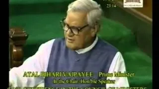 Shri Atal Bihari Vajpayee responding to Sonia Gandhi in parliament