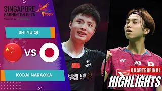 Shi Yu Qi (CHN) vs Kodai Naraoka (JPN) - QF | Singapore Open 2024