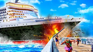 HUGE Ship CRASHES into Pier in GTA 5!